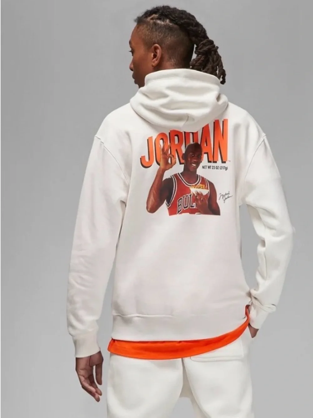 Air Jordan Flight MVP Graphic Fleece Pullover Hoodie - 'Phantom' Wheaties sz S